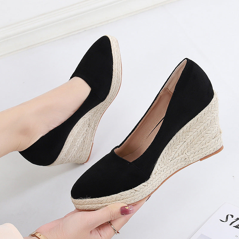 Women's Suede Espadrille Wedge Shoes - Vonnera