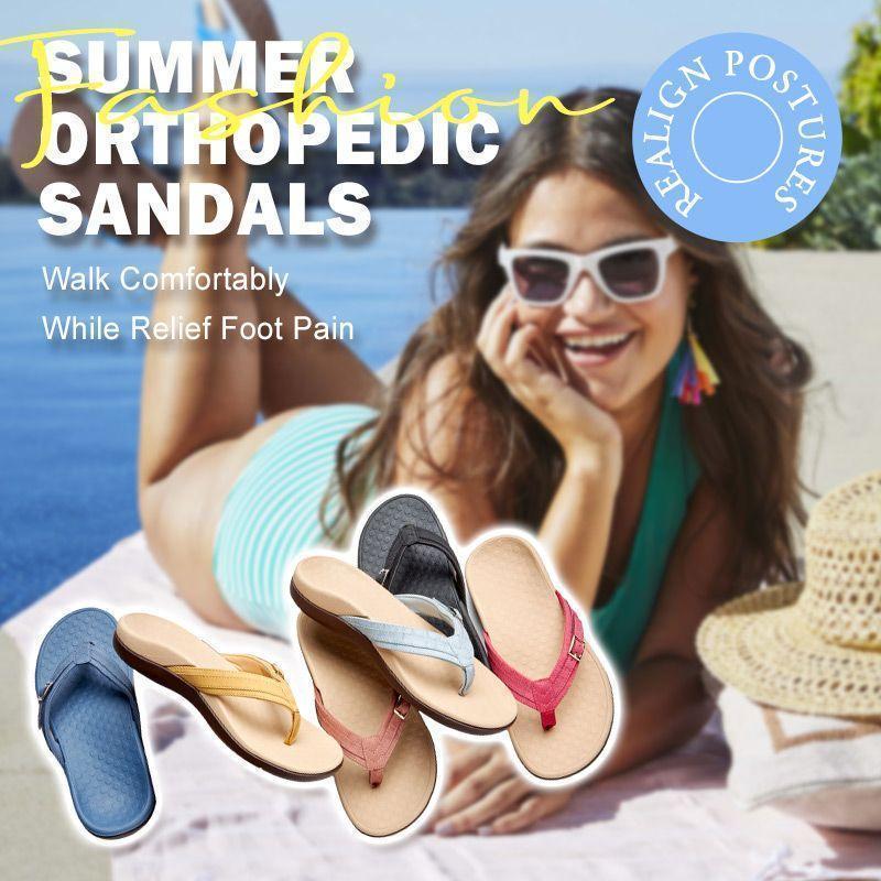Orthopedic Arch Support Flip Flops Womens Caliboot