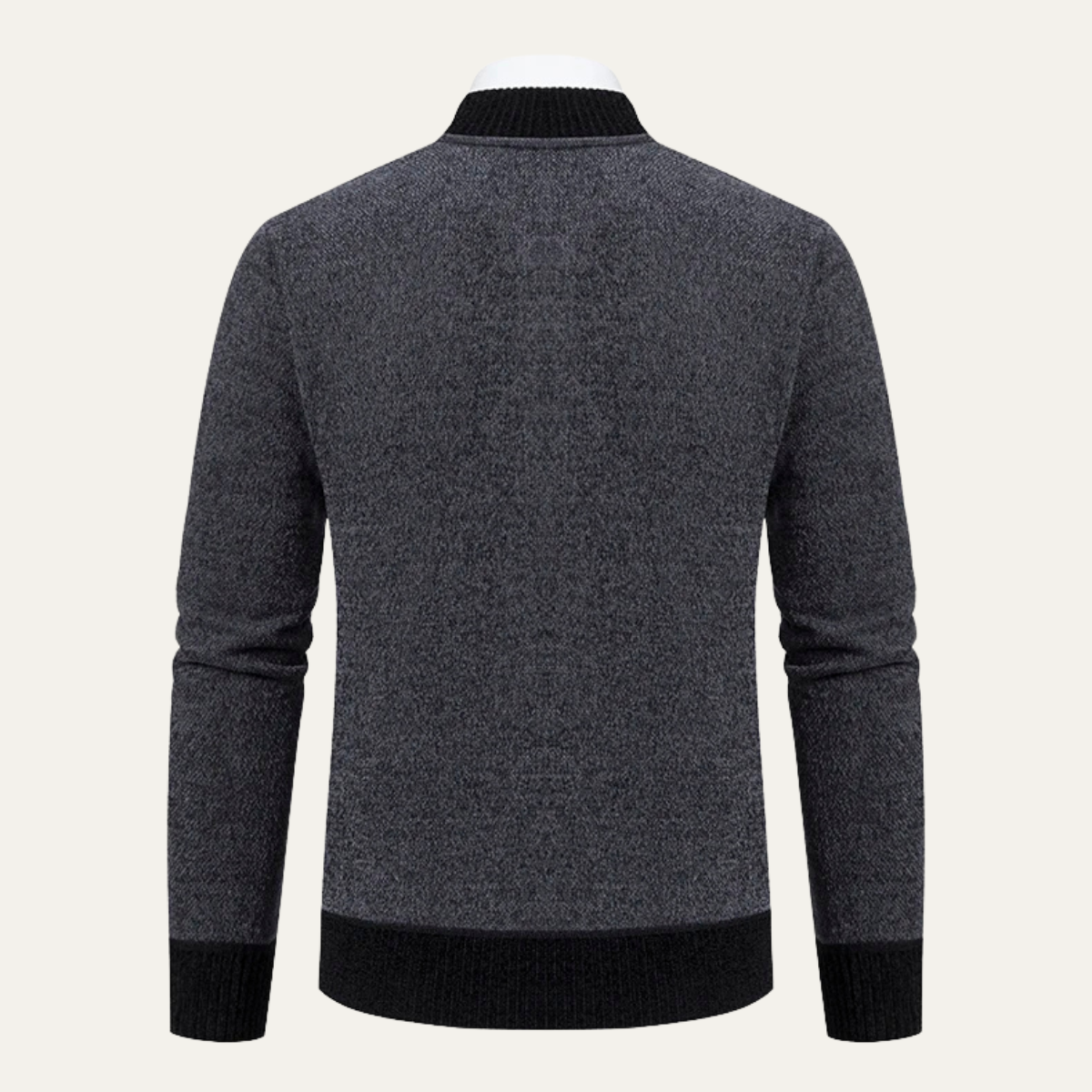 Men's Embroidered Knit Zip Sweater