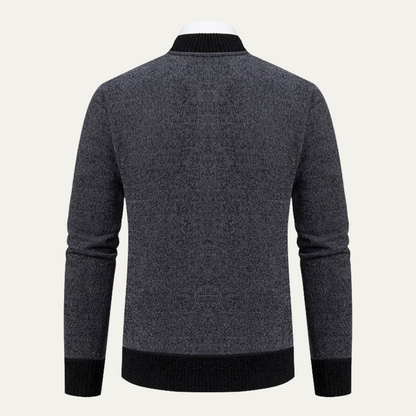 Men's Embroidered Knit Zip Sweater