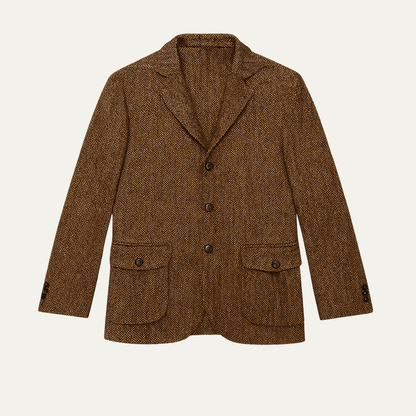 Dolomiti Men's Tweed Blazer Dark Brown - Vonnera