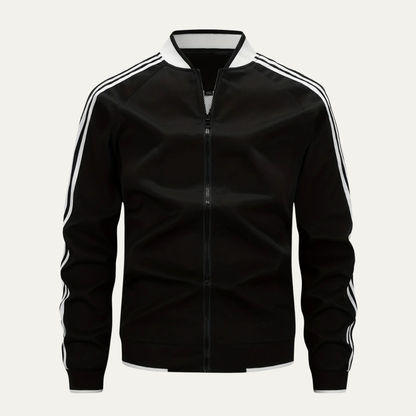 Men's Lightweight Zip Up Track Jacket Breathable Striped