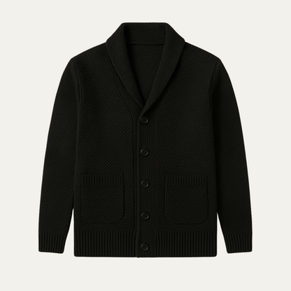 Men's Shawl Collar Cardigan Button Up Sweater - Vonnera