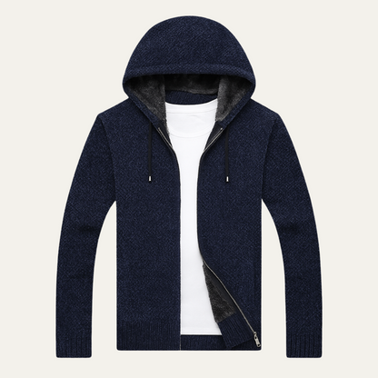 Men's Casual Knit Zip Hoodie Jacket - Vonnera