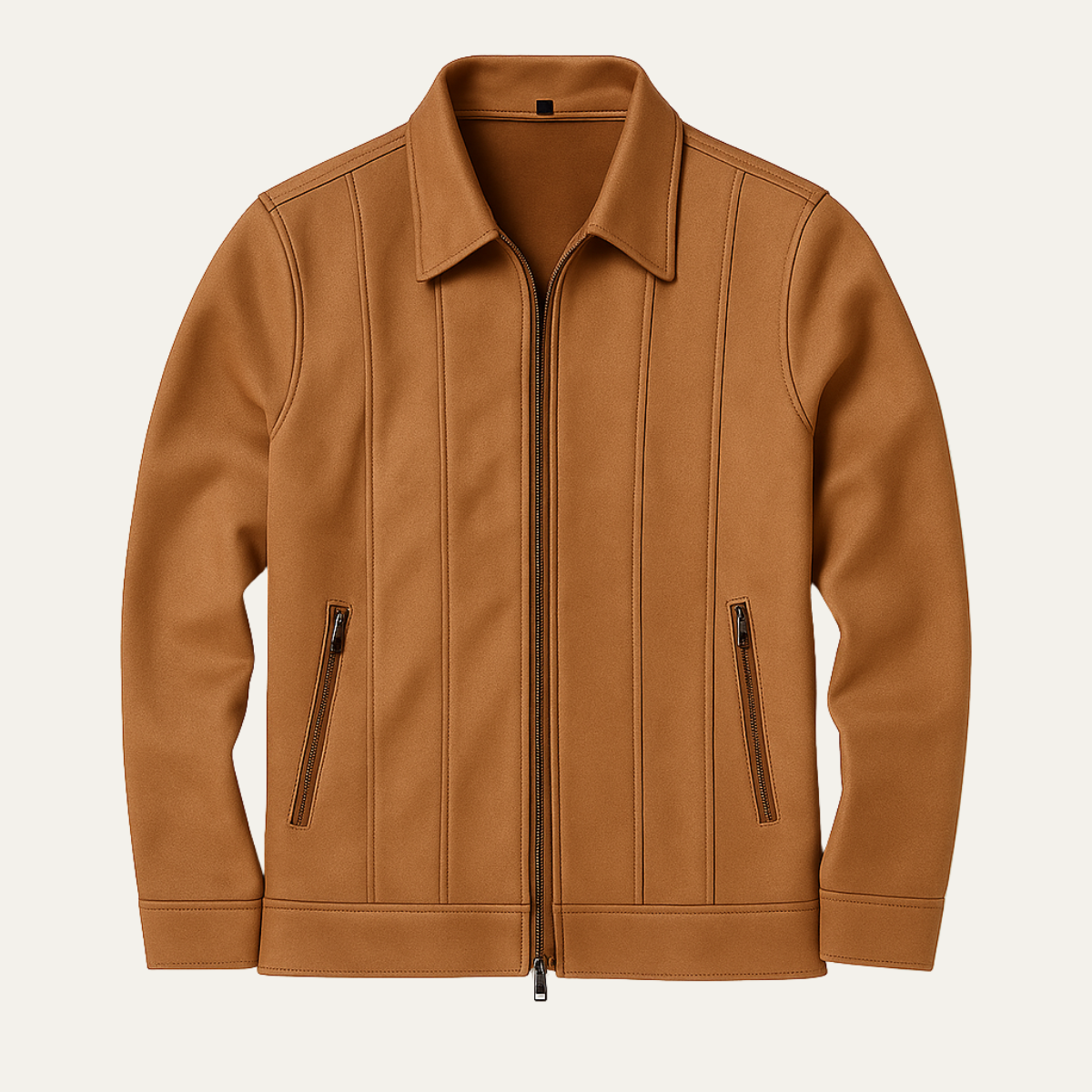 Men's Suede Leather Trucker Jacket Zip Up - Vonnera