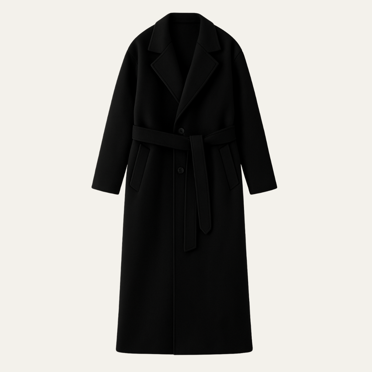 Men's Wool Wrap Coat Camel Color With Belt - Vonnera