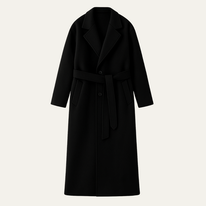 Men's Wool Wrap Coat Camel Color With Belt - Vonnera