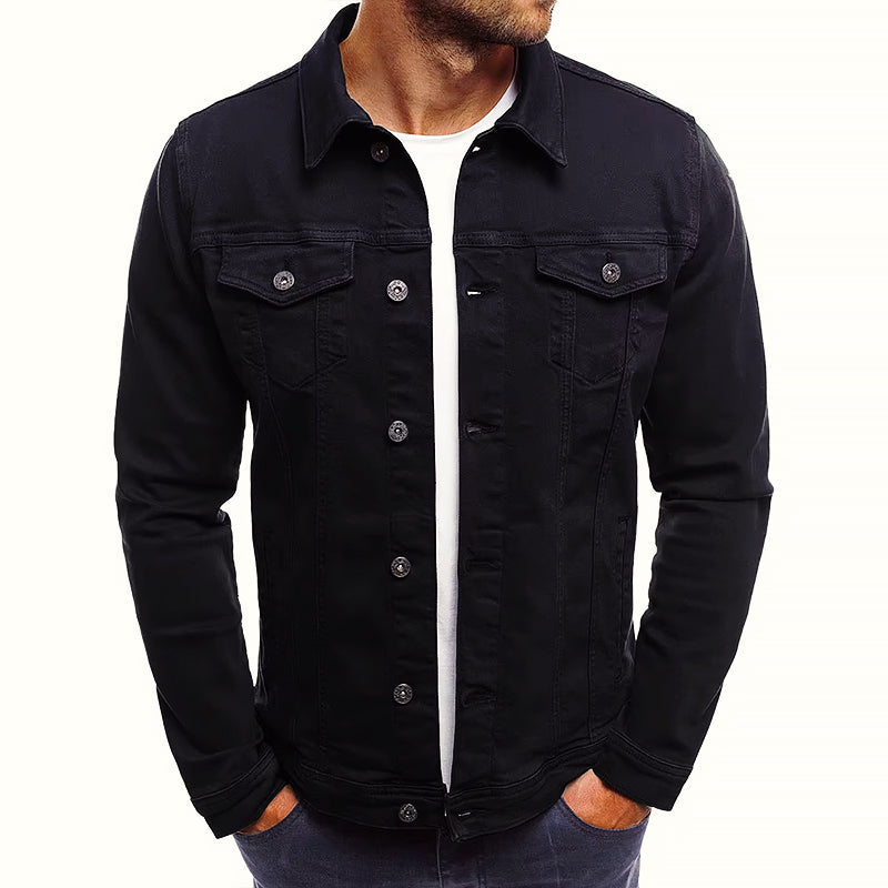 Theodore Willow Classic Slim Fit Denim Jacket: Versatile Cotton Blend for Men