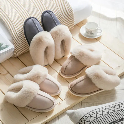 Men Women Velvet Slippers Thick Sole Non-Slip Comfort - Vonnera
