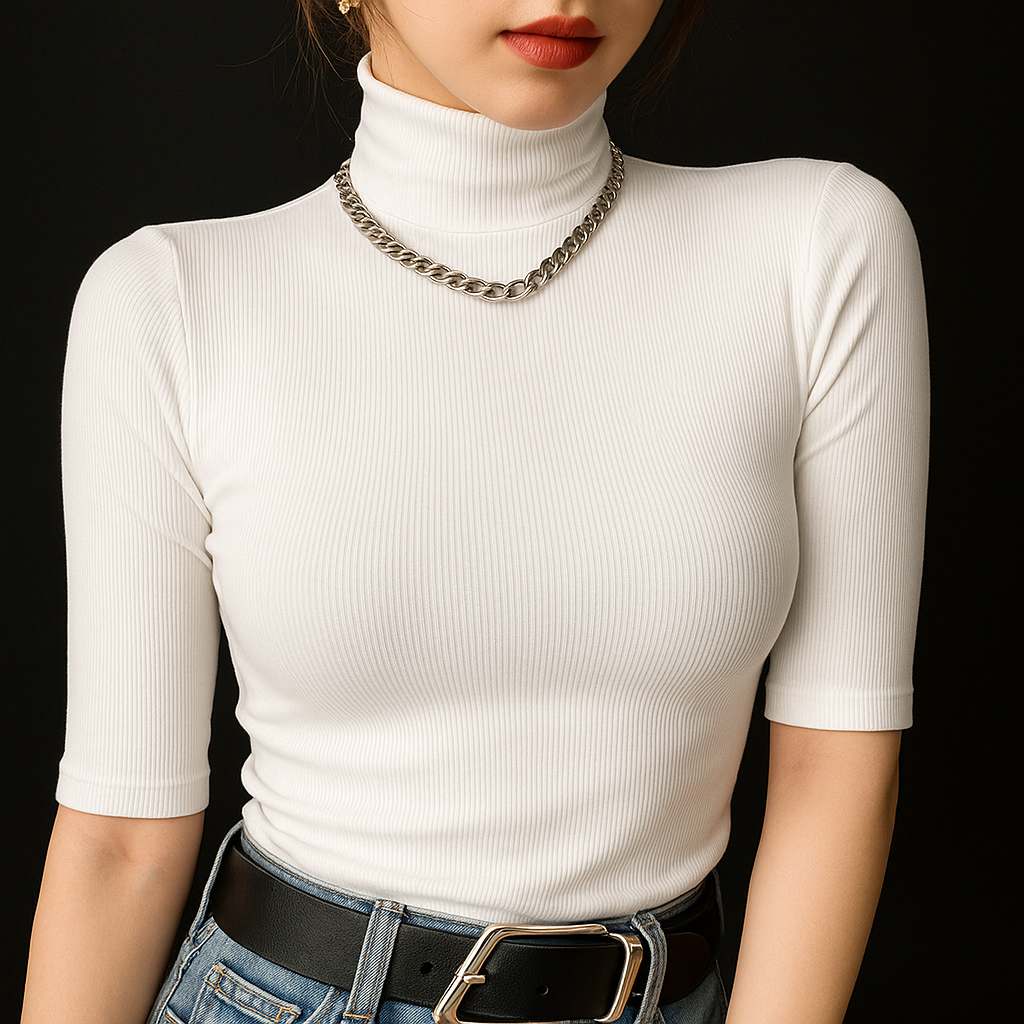 Women's Textured Mock Neck