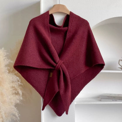 Women's Poncho Shawl Cape Knotted Front Draped Fit Cozy - Vonnera