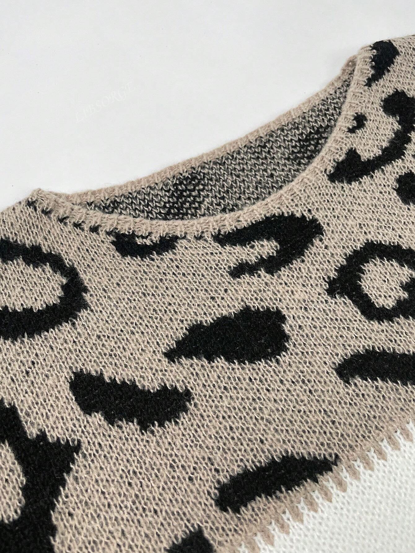 Women's Leopard Patch Sweater