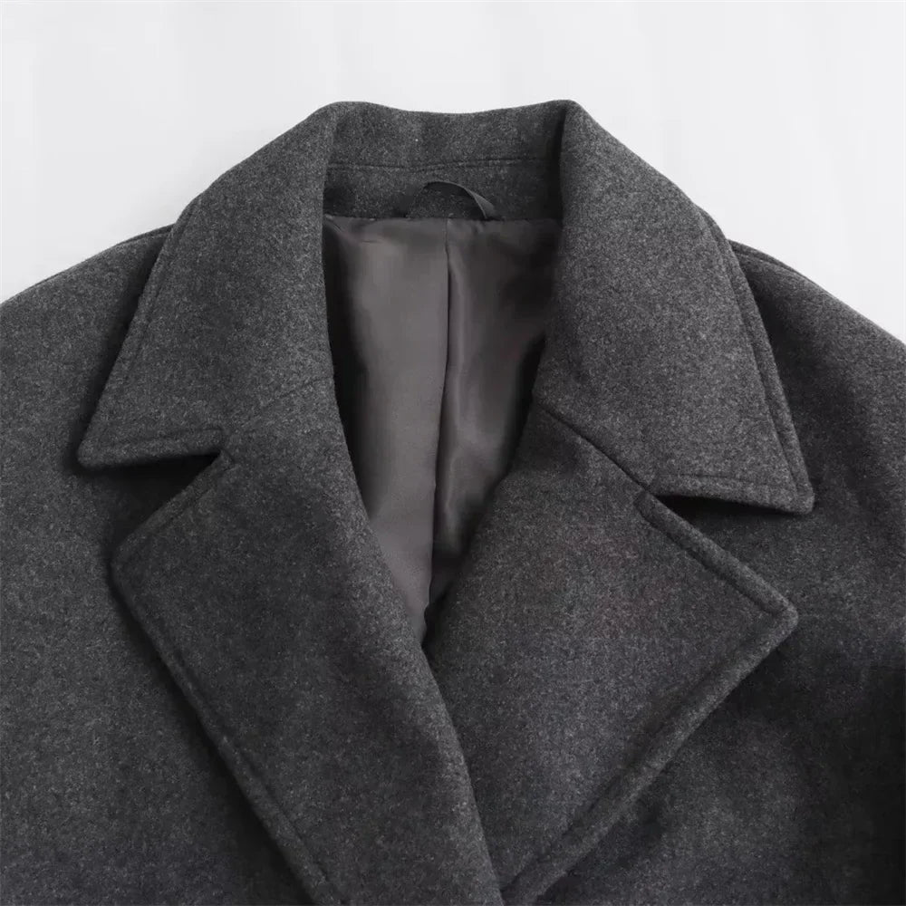 Women's Double Breasted Long Tailored Coat
