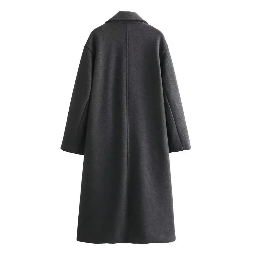 Women's Double Breasted Long Tailored Coat