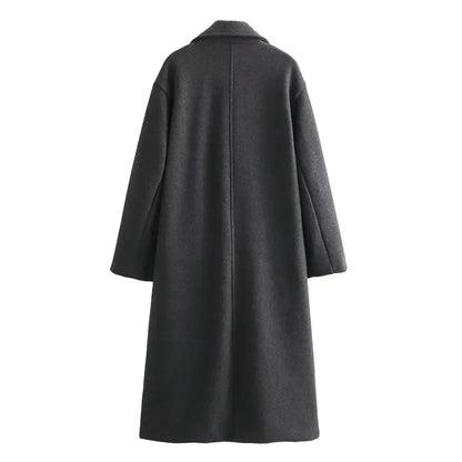 Women's Double Breasted Long Tailored Coat
