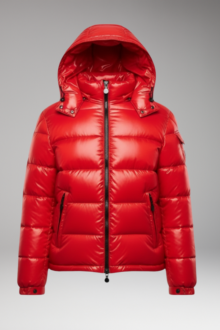 Unisex Puffer Jacket Quilted Hooded Black - Vonnera