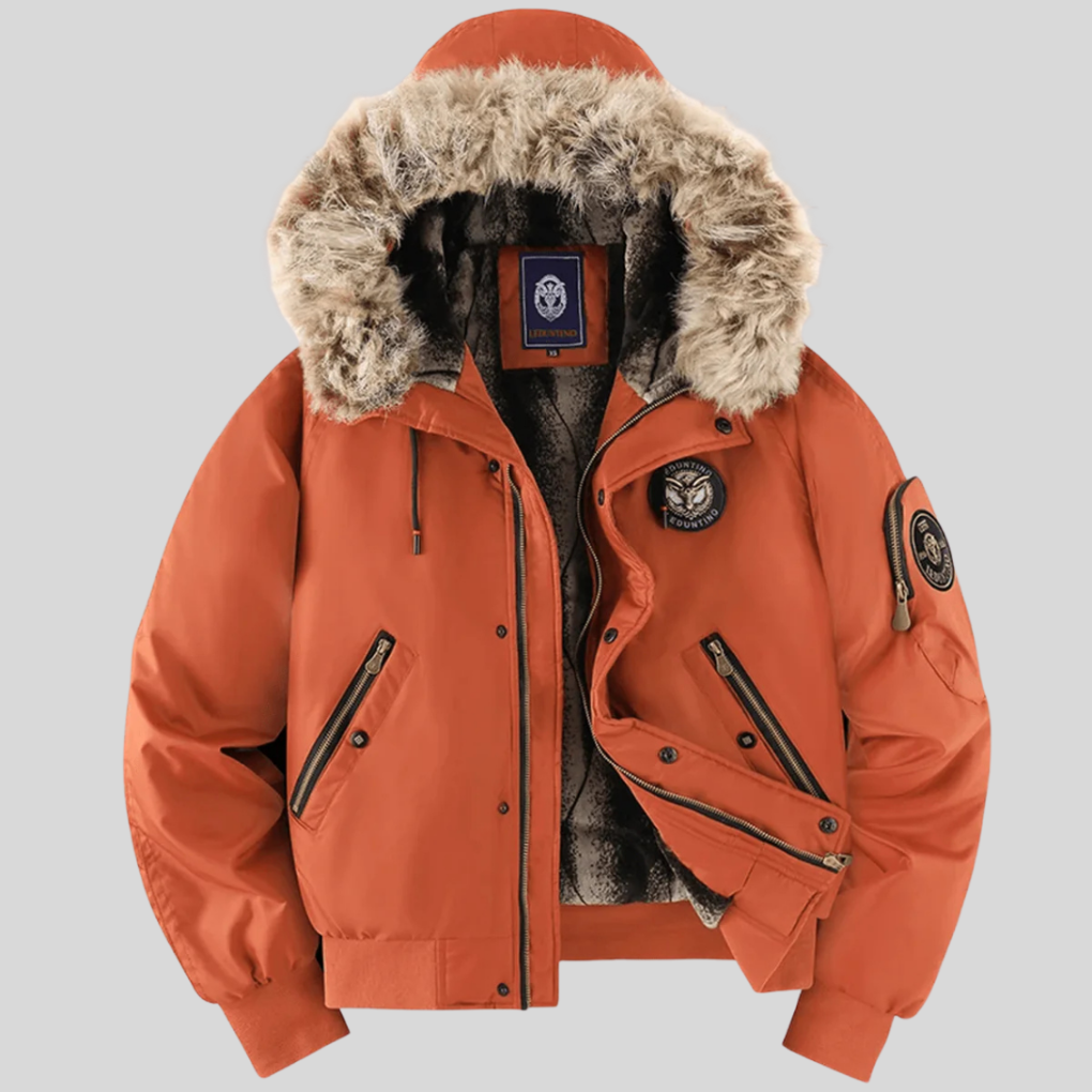 Women's Padded Bomber Jacket Faux Fur Hood