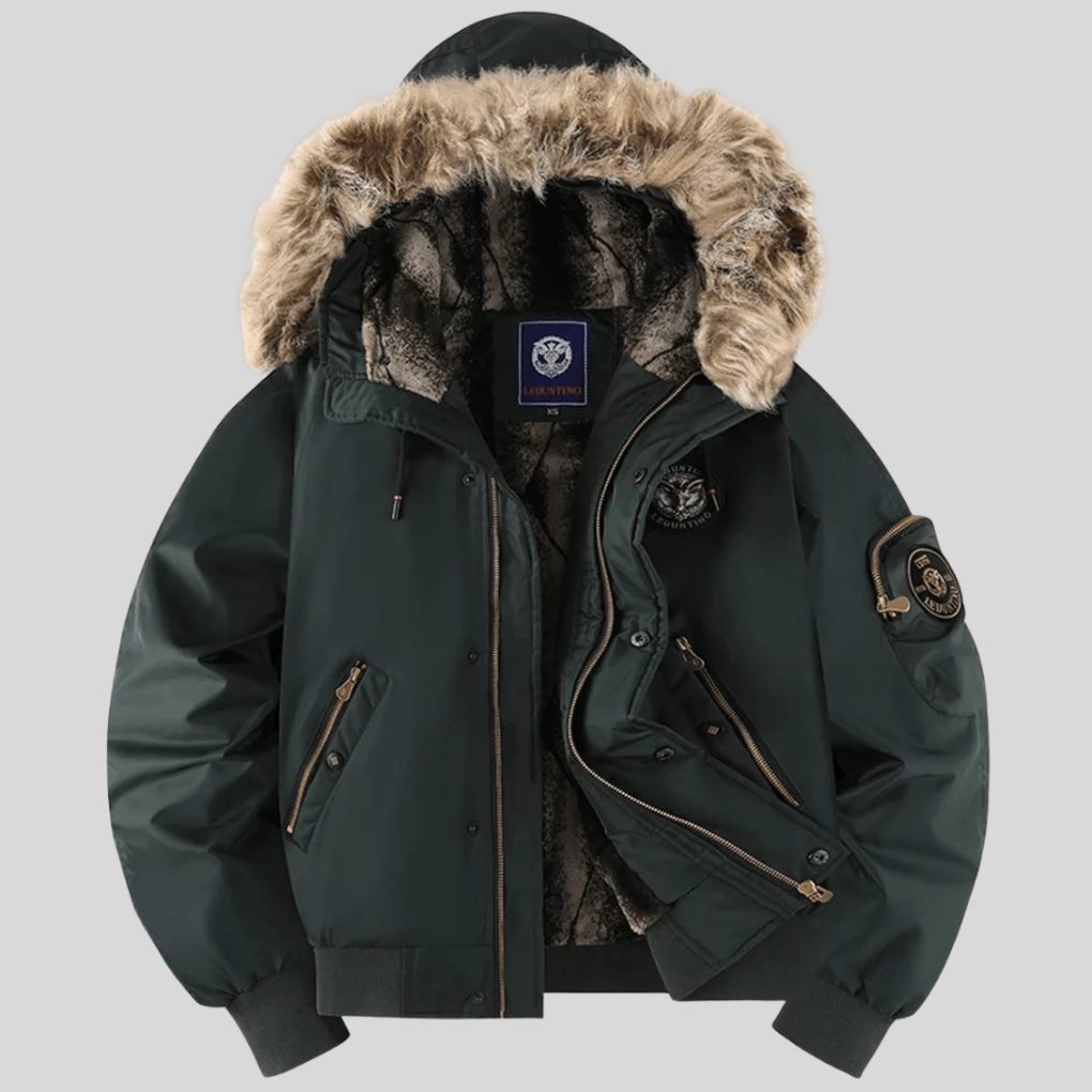 Women's Padded Bomber Jacket Faux Fur Hood - Vonnera