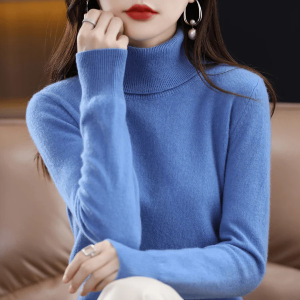 Women's Fine Knit Turtleneck Sweater - Vonnera