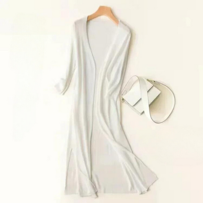 Women's Lightweight Open Front Cardigan Breathable Beige
