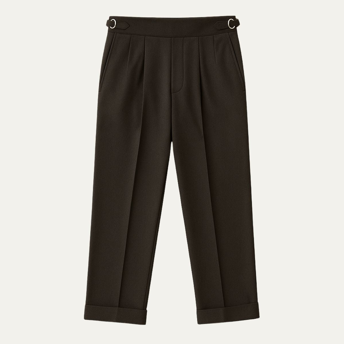 Hensley Men's High Waist Wool Blend Pleated Pants - Vonnera