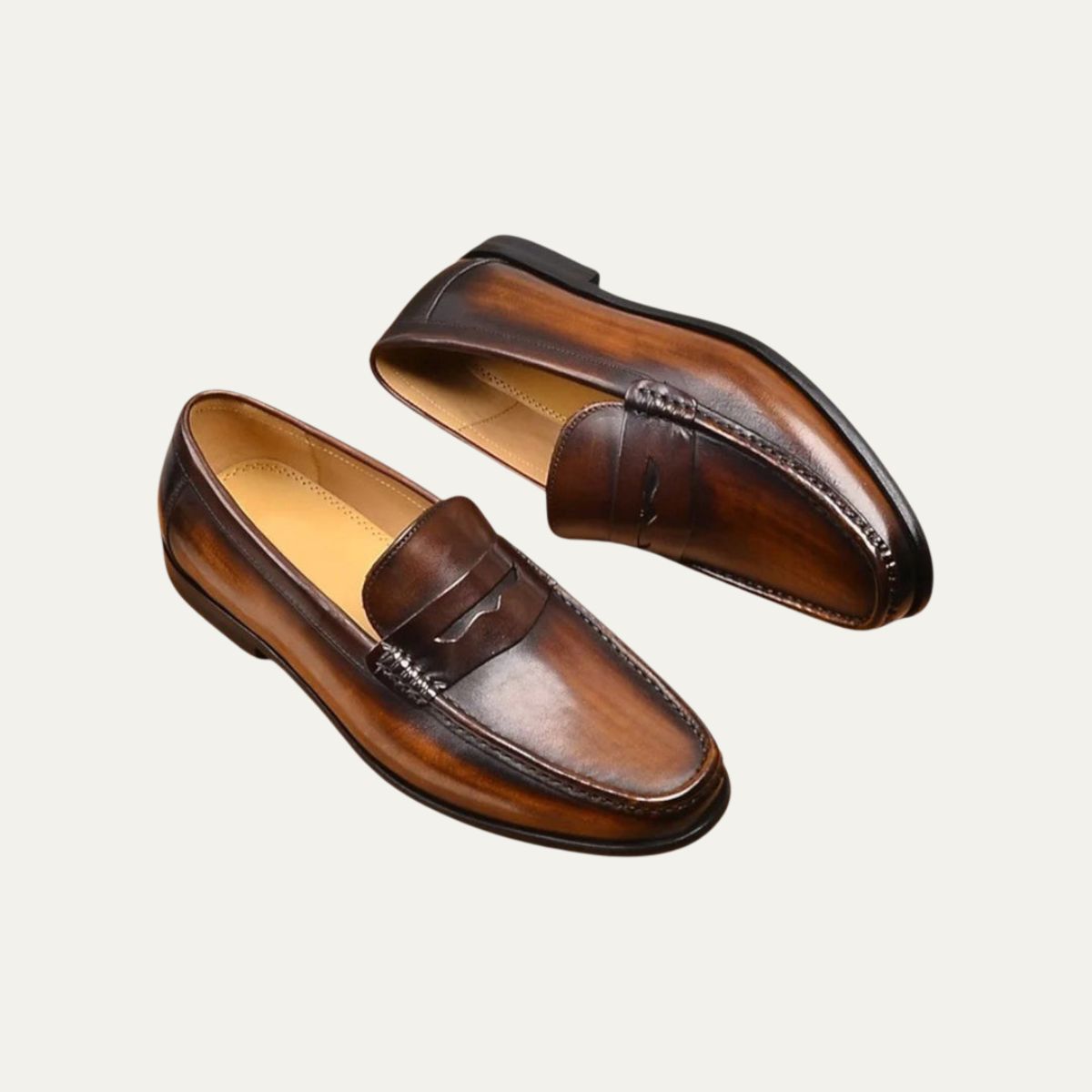 Men's Leather Loafers Leather Upper Brown - Vonnera