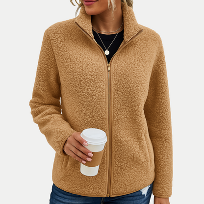 Women's High Collar Jacket with Side Pockets