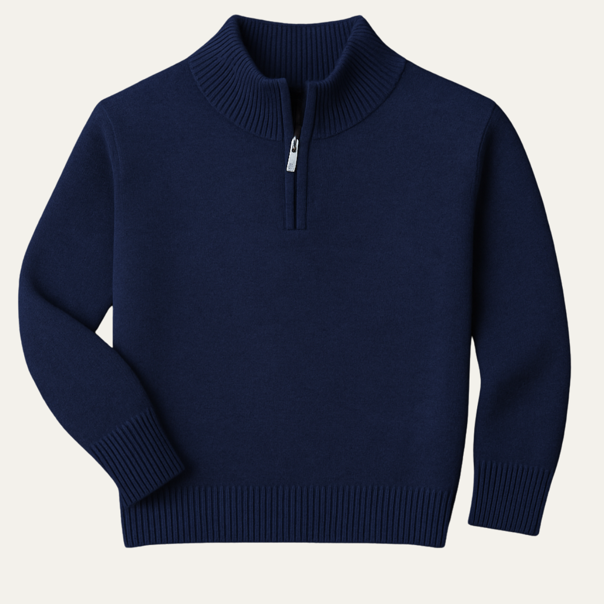 Men's Wool Quarter Zip Sweater Soft Knit