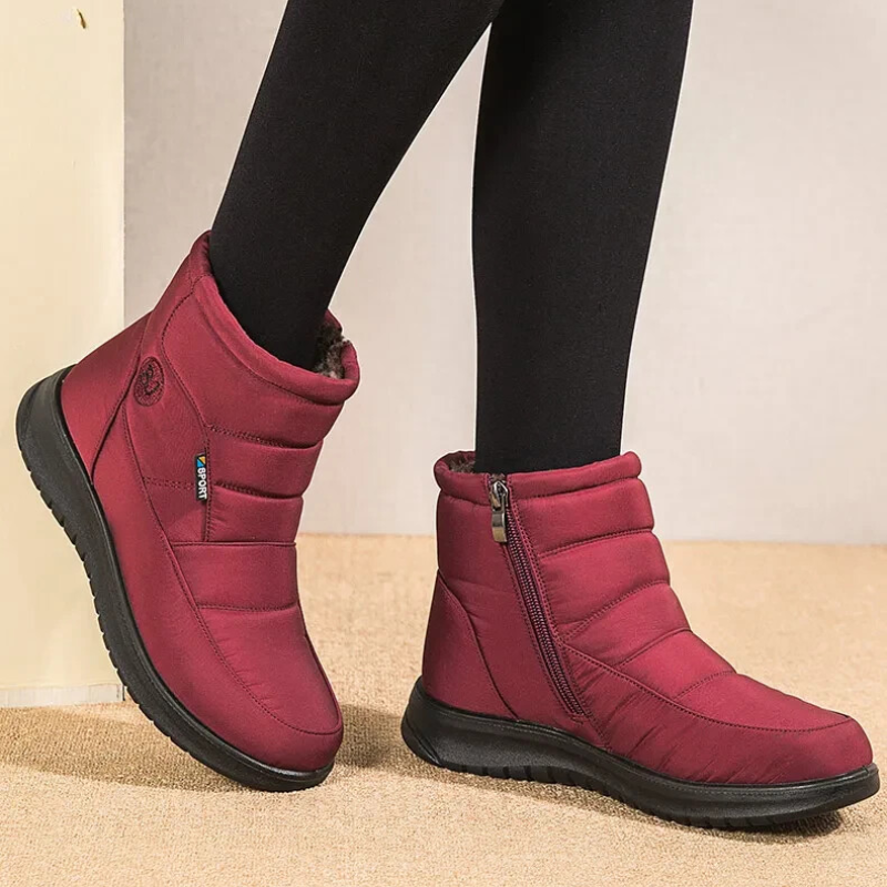 Women's Quilted Ankle Boots Fur Lining Non-Slip Sole