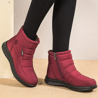 Women's Quilted Ankle Boots Fur Lining Non-Slip Sole