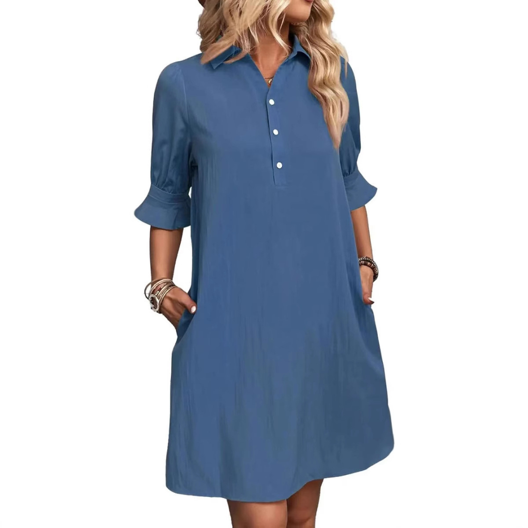 Women's Mini Dress Button Front