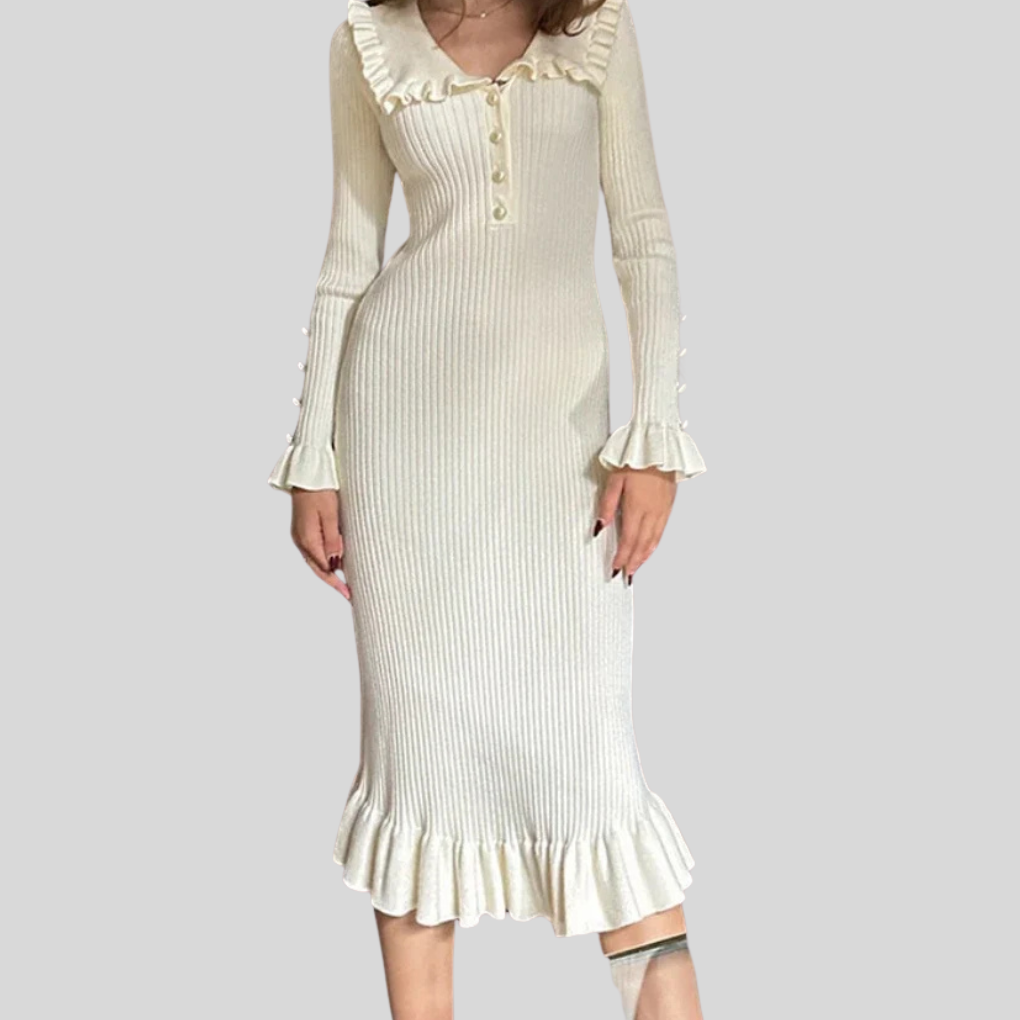 Women's High-Waist Ruffle Maxi Dress - Vonnera