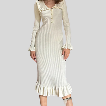 Women's High-Waist Ruffle Maxi Dress - Vonnera