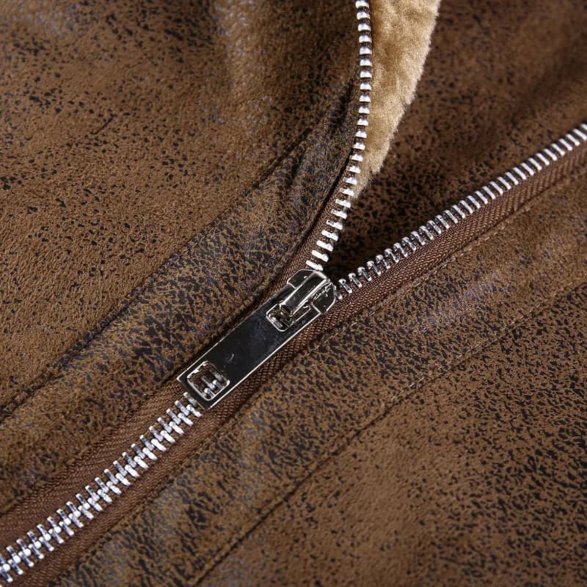 Men's Leather Aviator Jacket Winter Fleece Lining