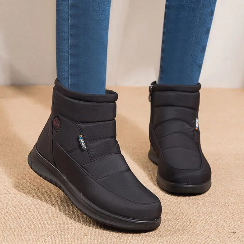 Women's Quilted Ankle Boots Fur Lining Non-Slip Sole