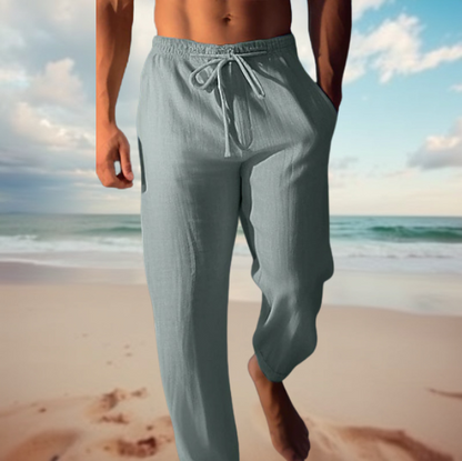 Men's Linen Pants Trendy Beige