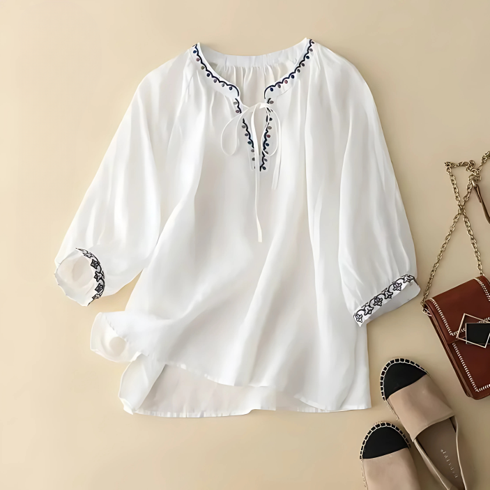 Women's Embroidered Summer Blouse - Vonnera
