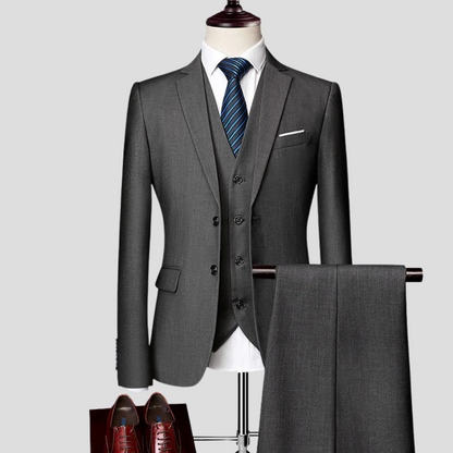 Men's Formal Suit Set Wool Black