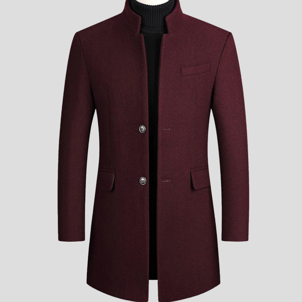 Men's Wool Blend Classic Coat - Vonnera