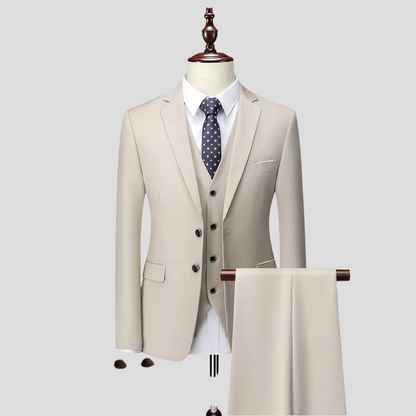 Men's Formal Suit Set Wool Black