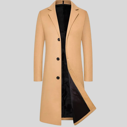 Men's Long Overcoat Classic Wool Winter Coat