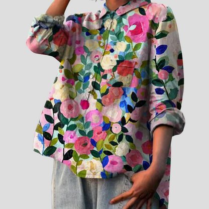 Women's Floral Blouse Casual Wear - Vonnera