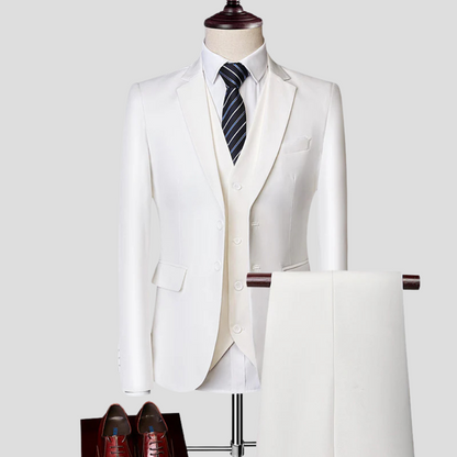 Men's Formal Suit Set Wool Black
