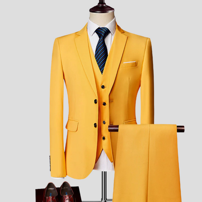 Men's Formal Suit Set Wool Black