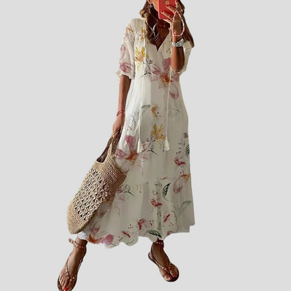 Women's Floral Maxi Dress V-Neck Lightweight - Vonnera