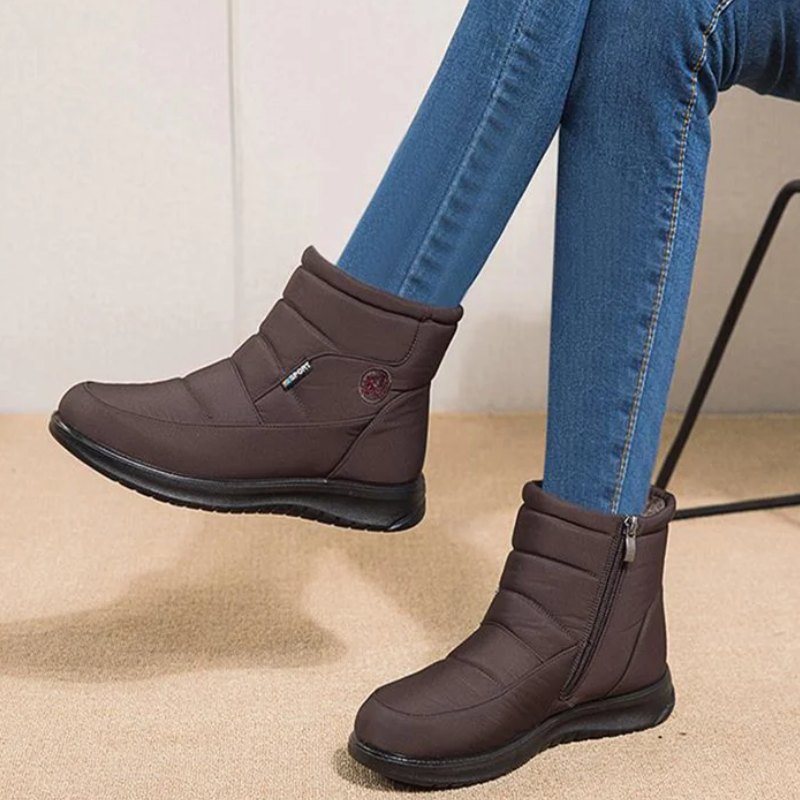 Women's Quilted Ankle Boots Fur Lining Non-Slip Sole - Vonnera