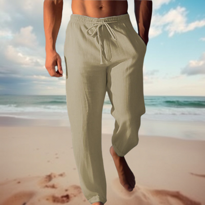 Men's Linen Pants Trendy Beige