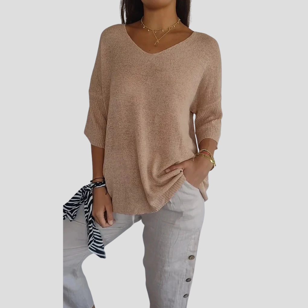 Women's Knit V-Neck Casual