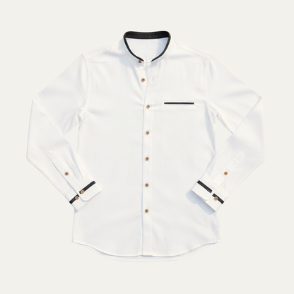 Men's Business Button Up Shirt Standing Collar Silverhaven Ridge
