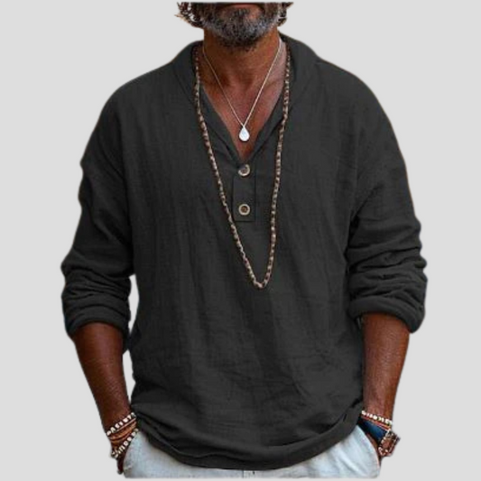 Men's Linen Long Sleeve Shirt Casual - Vonnera